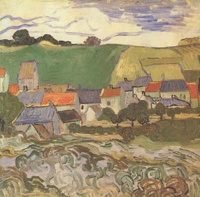 Vincent Van Gogh View of Auvers (nn04) Spain oil painting art
